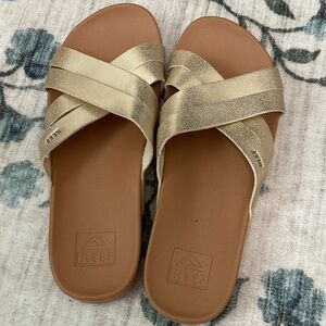 Reef Women's Metallic Gold Slide Sandals